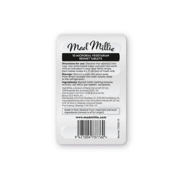 Mad Millie - vegetariánske syridlo na výrobu syrov, 10 tabliet