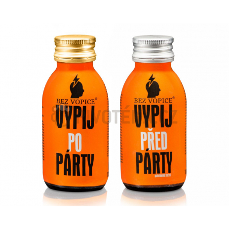 BezVopice Komplet na párty – Vypij PŘED a PO Párty 2×100