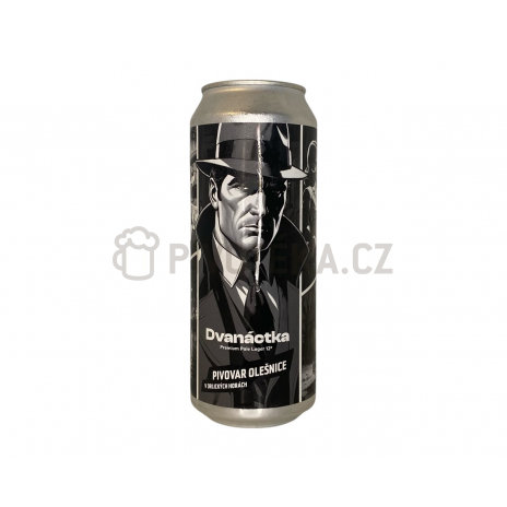 Světlý ležák 12 0,5l plech pivovar Agent