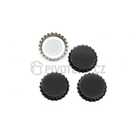 Korunkové uzávěry 29 mm černé – 100 ks