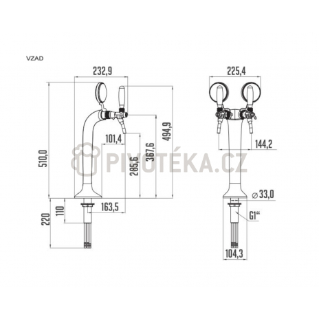 Sestava Lindr DryWet 70/k Profi H4 Green Line 2 x kohout