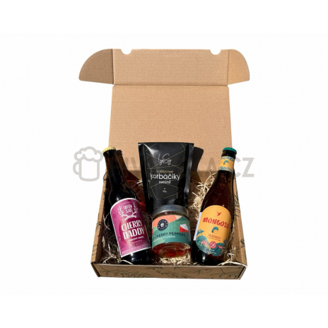Dárkový box Pivní večer – pivo, cider a pochutiny
