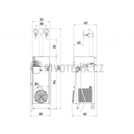 Lindr CWP 200 green line NEW mobilní 2 x kohout