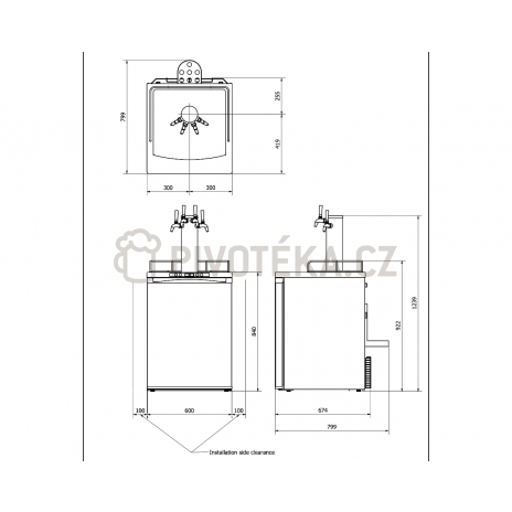 Set kegerator 1x kohout pákový Global 2x naražeč (bajonet+plochý) redukční ventil CO2