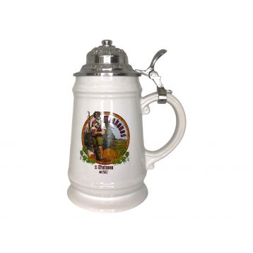 Korbel keramický Krakonoš viečko cínové 0,5l