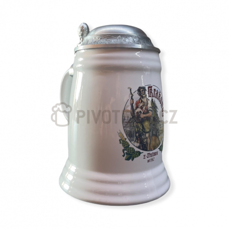 Keramický džbán krakonoš víčko bílý 0,5l